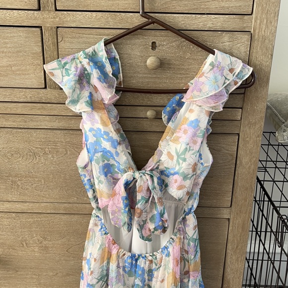 Red Dress Floral Maxi - Picture 3 of 7